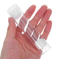 Six transparent round plastic coin holders with caps for secure coin storage, suitable for baby and kids' accessories.