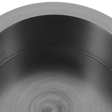 Black graphite mold for metal smelting, round ingot shape, high performance, designed for outdoor metalworking and toy workshops.