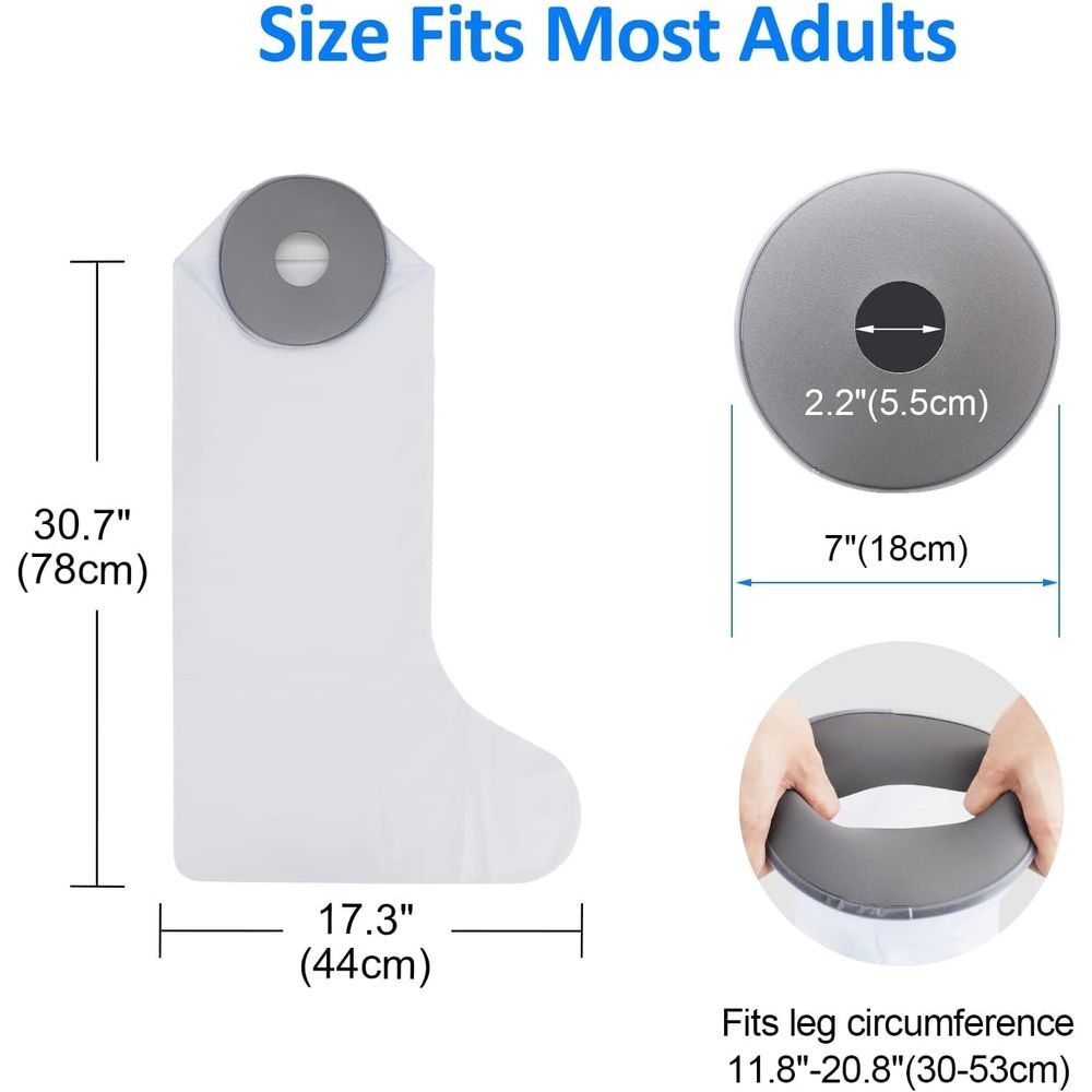 Waterproof cast cover for kids' legs from Everything Baby, reusable shower bag protecting cast and wound during bathing.