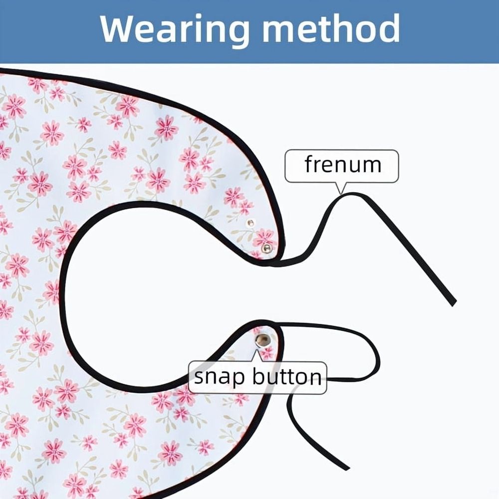 Three reusable adult bibs for elderly men and women, with crumb catchers, designed for nursing and feeding protection.