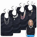 Set of four reusable adult bibs for women, waterproof and washable with crumb catchers, designed for dining and feeding comfort.