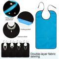Four reusable waterproof adult bibs for women with crumb catchers, washable dining protectors by Everything Baby.