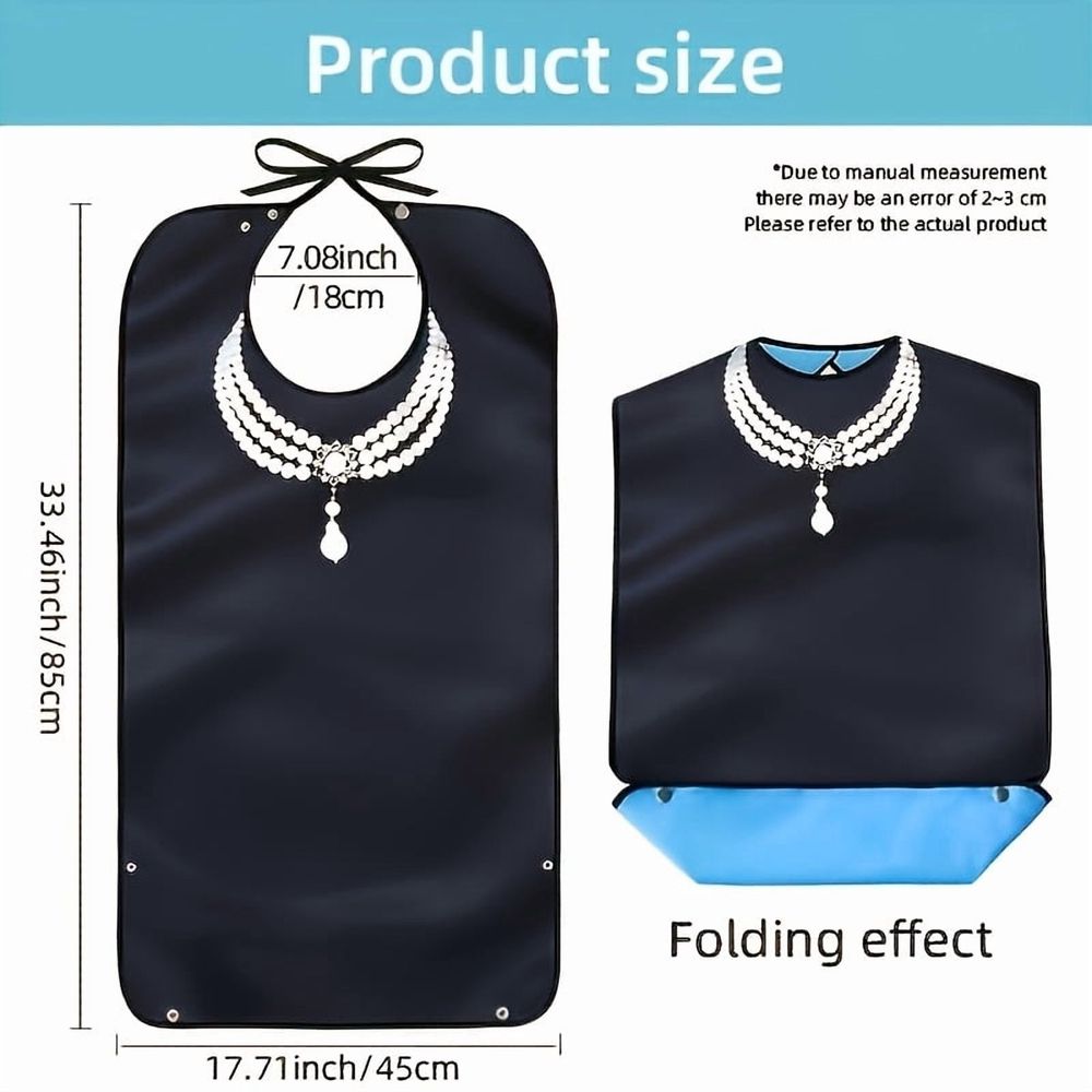 Set of four waterproof reusable adult bibs for women with crumb catchers, washable dining protectors by Everything Baby.