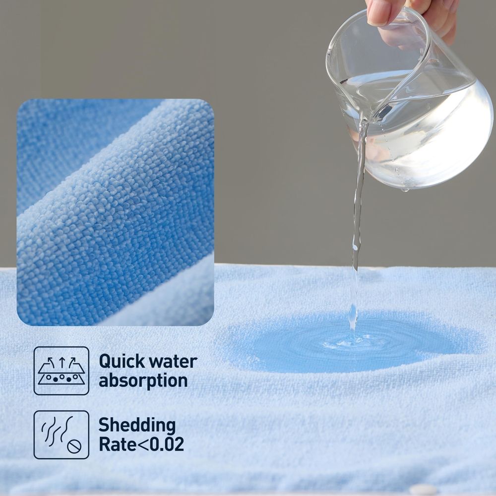 Blue waterproof adult bibs with crumb catchers, reusable and washable, designed for feeding women, men, and elderly seniors.