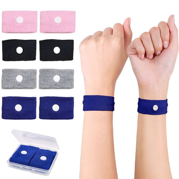 4 Pairs Travel Bands Motion Sickness Bands Anti Nausea Wristbands Car Sea Morning Sickness Relief Bands for Adults and Kids