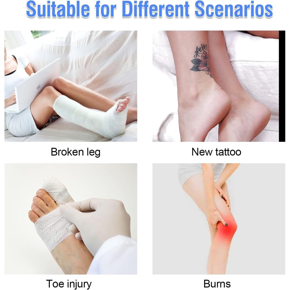 Waterproof cast cover for kids' legs by Everything Baby, reusable shower bag protecting bandages and wounds after foot or ankle surgery.