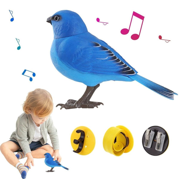 Realistic singing chirping bird toy by Everything Baby, interactive battery-operated bird with motion for kids' pretend play.