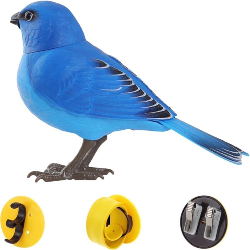 Realistic singing chirping bird toy for kids, battery-operated with motion, cute and interactive bird simulation for pretend play.
