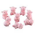 Set of 8 cute pig figurines, miniature toy figures for fairy garden decor, cake toppers, and Christmas desk decoration by Everything Baby.