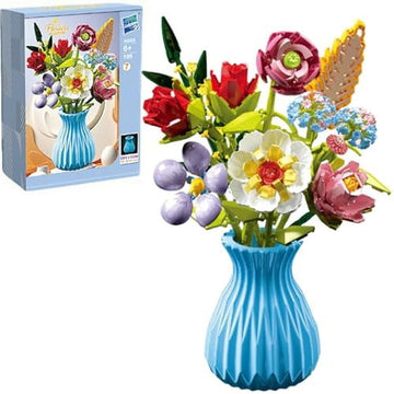 Flowers Bouquet Building Set with Vase Compatible with Lego,1PCS Artificial Flowers for Home Decor,Wildflower Botanical Collection for Home Decor,Gift for Her & Him and Kids Girls