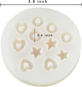 Silicone Candle Molds 2-pack with Fruit Loops and star shapes for making chocolate or gummy candies, non-stick, colorful designs.