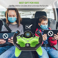 Baby steering wheel toy driving controller with music, portable ride-on car accessory, educational and fun for kids.