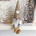 Two plush Swedish farmhouse-style brown decorative figurines for home kitchen or coffee station decor by Everything Baby.