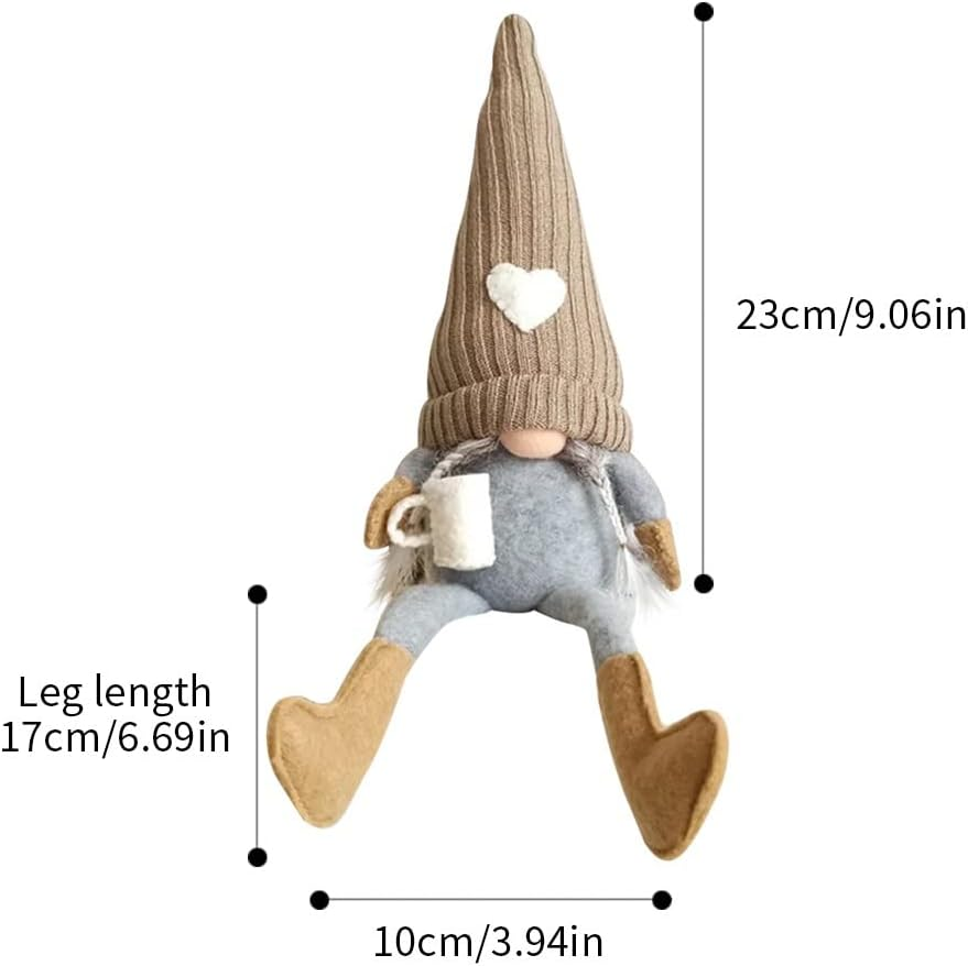 Handmade plush brown Swedish farm-style baby and kids' figurines for home decor on shelves or coffee stations.