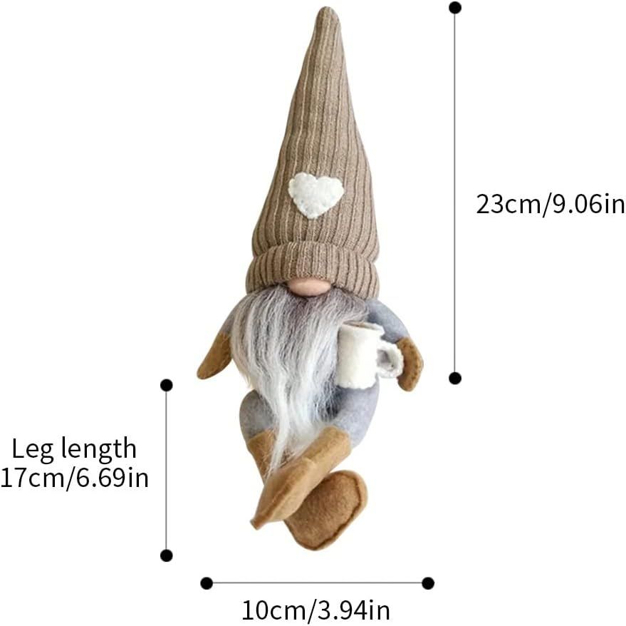 Handmade plush Swedish farm-themed baby and kids decor figurine set on a kitchen shelf, brown Scandinavian style by Everything Baby.