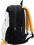 Cute plush penguin toddler backpack for boys and girls, soft mini backpack for kids aged 1-6, featuring a cartoon animal design.