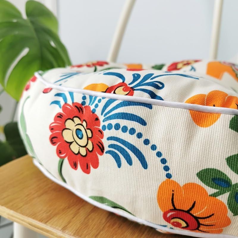 Square and round 40x40cm outdoor chair cushions by Everything Baby, suitable for patio, dining, garden, and office chairs.