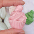 Four strawberry silicone ice cream cone molds for baby and kids’ cake decorations, with raspberry and cherry chocolate designs.