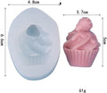 Silicone mold set with four strawberry, raspberry, cherry, and chocolate shapes for ice cream cones and cake decorations, ideal for baking.