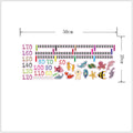 Colorful cartoon love-themed height growth chart for kids, removable wall ruler for nursery and toddler room decor.