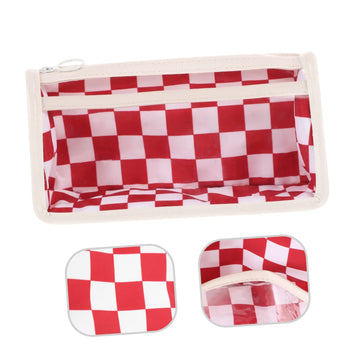 checkerboard pencil case pencil cases for clear pencil bag zipper pencil pouches anti-scratch pen case portable pen bag pencil bag
