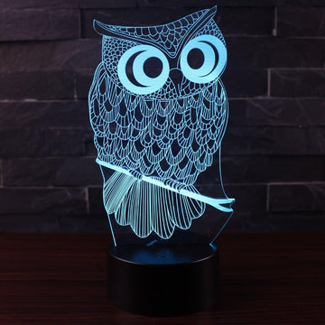 Owl Night Light Owl 3D Illusion Lamp Optical Illusion Lamp 3D Owl Eagle Night Birthday Gift Kids Night Lights Light Bedroom