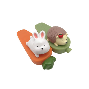 2pcs Door Stoppers, Hedgehog Bunny Small Door Stopper, Cute Animal Rabbit Hedgehog Door Stop with Strong Friction