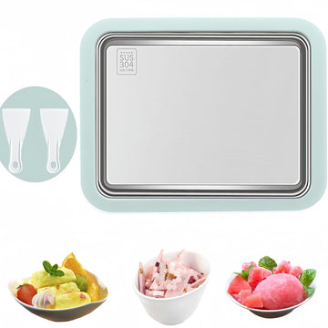 Instant Ice Cream Maker, Rolled Ice Cream Maker, Homemade DIY Ice Cream, Food Grade Stainless Steel Ice Cream Roll (Light Green)