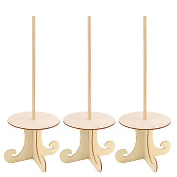 Wooden Donut Display Doughnuts Stands Wood Donut Stand Holder for Birthday Wedding Party Cake Decor 3Pack