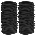 Set of 100 black mini seamless hair ties from Everything Baby, soft elastics ideal for girls and toddlers' ponytails.