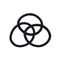 Set of 100 black mini seamless hair ties from Everything Baby, soft elastics ideal for ponytails on girls and toddlers.