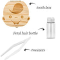 Wooden baby tooth box set with tweezers, keepsake organizer for baby teeth, cute kids' dental storage from Everything Baby.
