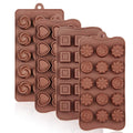 Four packs of silicone molds for chocolate, candy, and butter, food-grade, non-stick baking molds with various shapes by Everything Baby