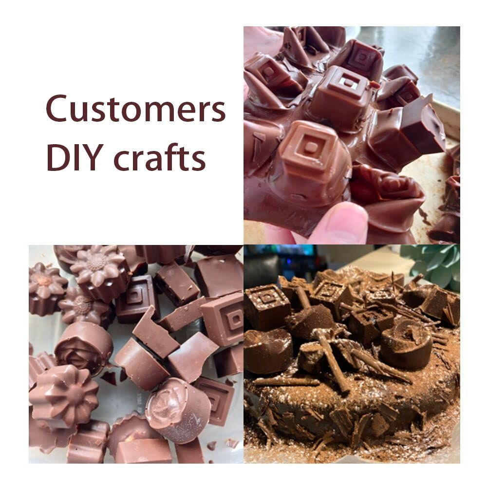 Four packs of silicone molds for chocolate and candy, food-grade, no-stick baking molds with various shapes for baking and crafting.