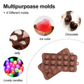 Four packs of silicone molds for chocolate, candy, and butter, food-grade, no-stick baking molds with various shapes for kids' treats