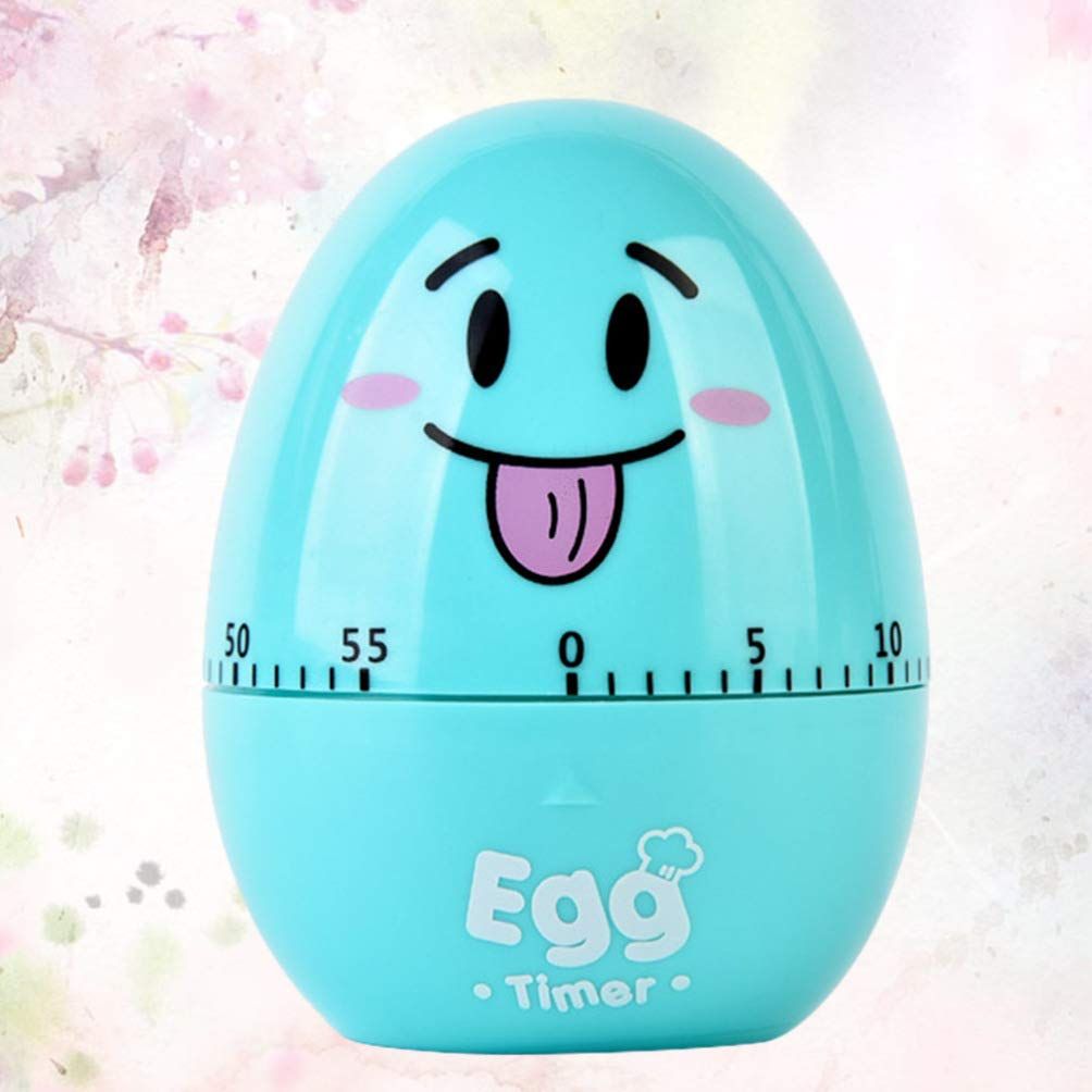 Cute egg-shaped kitchen timer from Everything Baby with mechanical rotating alarm, ideal for cooking and kitchen activities.