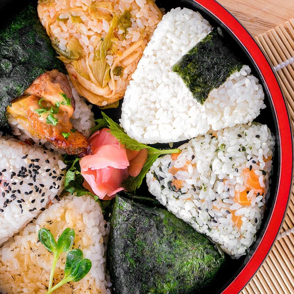 Non-stick triangle sushi press mold by Everything Baby, used for shaping rice balls for bento and pretend play toy.