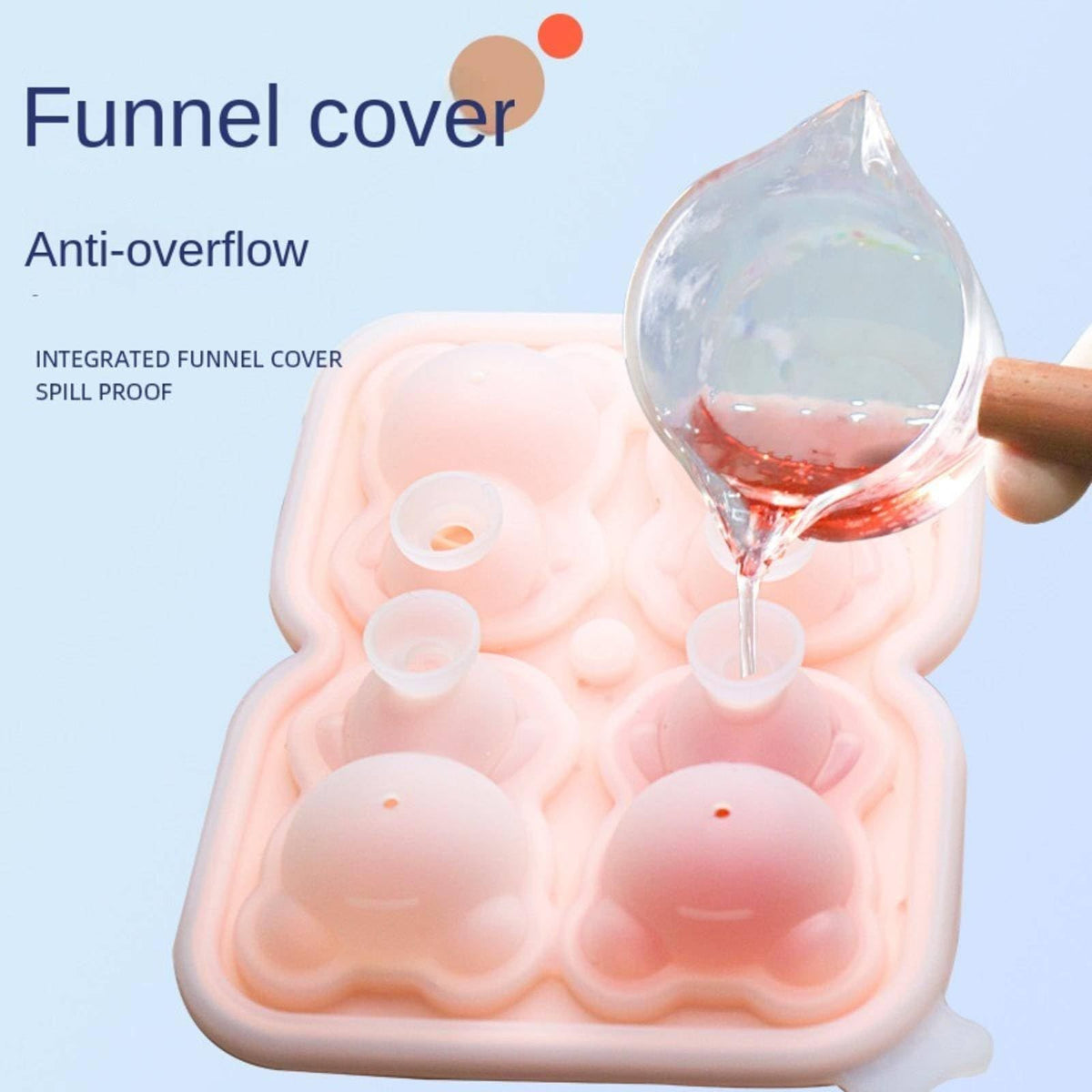 Silicone bear-shaped ice mold tray for fun, reusable ice cubes perfect for coffee, whiskey, cocktails, and wine.