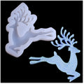 Silicone reindeer-shaped Christmas candy and chocolate mold for baking and crafting, suitable for festive treats and decorations.