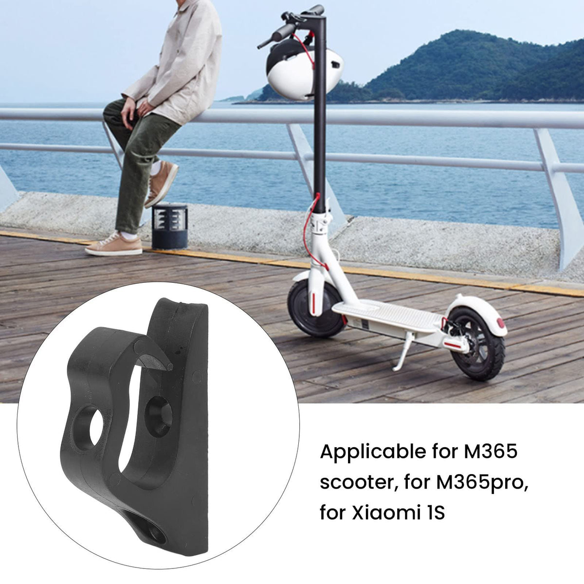 Black high-density waterproof electric scooter front hook by Everything Baby, designed for outdoor riding and strong load capacity.
