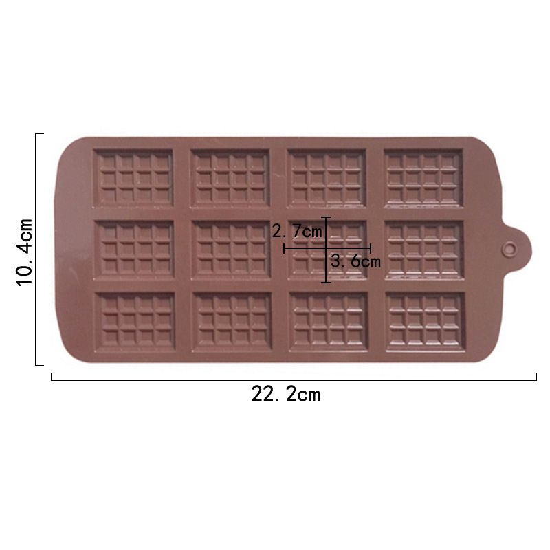 Silicone waffle chocolate moulds with 12 cavities, reusable non-stick baking molds for DIY chocolate and candy making