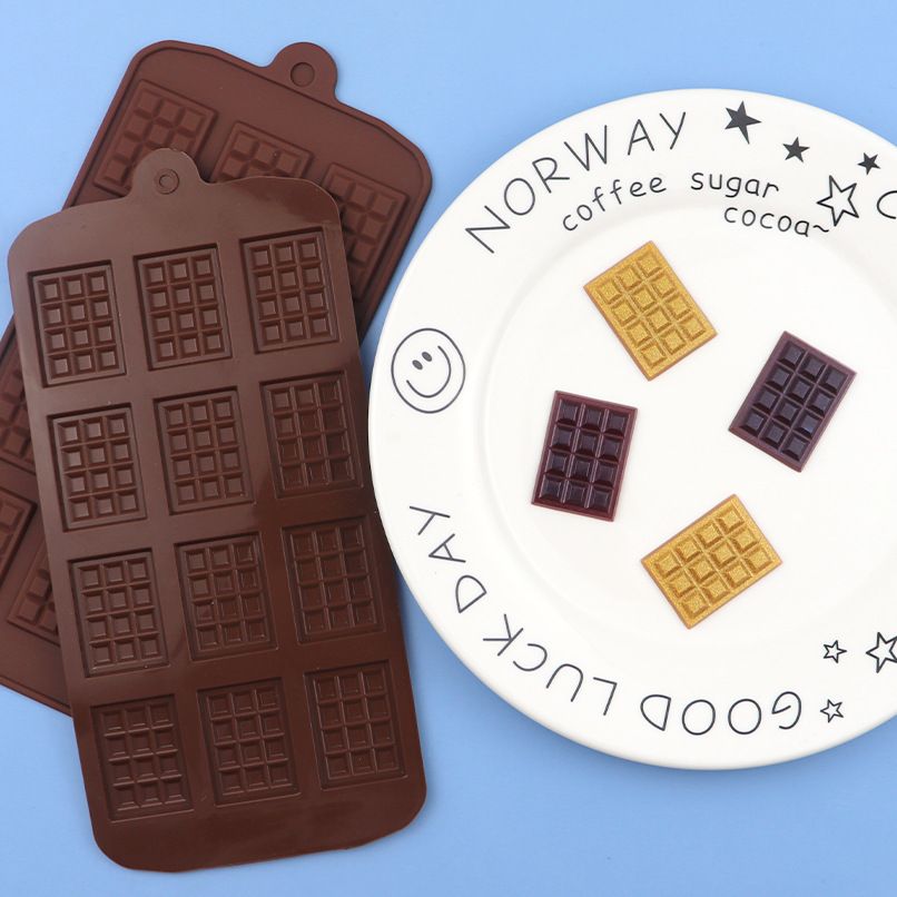 Silicone waffle chocolate molds by Everything Baby with 12 cavities, reusable non-stick DIY baking molds for candies and chocolates.
