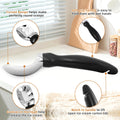 Black stainless steel ice cream scoop with comfortable grip handle, ideal for perfect-shaped scoops and heavy-duty use.