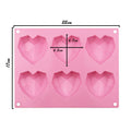 Silicone 3D diamond heart mold with 6 cavities for chocolates and mousse, easy to demold, ideal for baking and dessert making