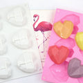 Heart-shaped 3D diamond silicone mold for chocolates and mousse, with six cavities, easy to demold, by Everything Baby.