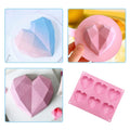 3D diamond heart silicone mold by Everything Baby with 6 cavities, ideal for chocolate, mousse, and breakable treats, easy to demold