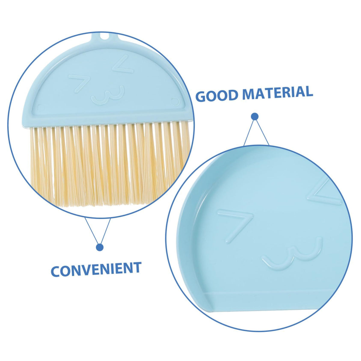 Blue mini dust pan and brush set for kids, pretend play toy for cleaning practice in Baby & Kid's Toys category.