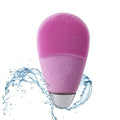 Pink facial cleansing massager brush from Everything Baby with soft silicone bristles, waterproof rechargeable face massager for gentle skin care.