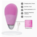 Pink facial cleansing massager brush by Everything Baby, waterproof electric face scrubber with soft silicone for gentle skin care.