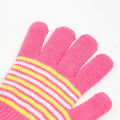 Three pairs of striped knitted winter gloves for baby boys and girls, toddler-sized, from Everything Baby, suitable for ages 1-5 years.